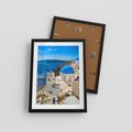 Plakat w ramie 30x40 - Urokliwy widok na Santorini - Santorini, widok - rama czarna