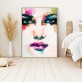 Obraz w ramie 80x120 - Kobieta Abstrakcja Twarz - kobieta, abstrakcja - rama drewno