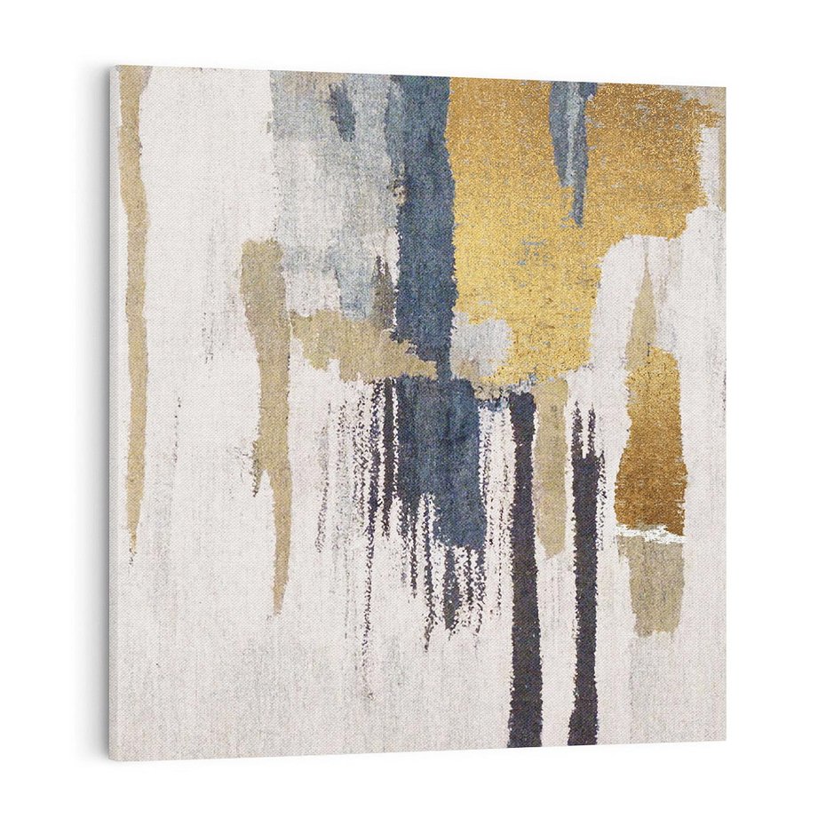 Obraz na płótnie 80x80 - Odyseja w świetle i cieniu - abstrakcja, porysowana ściana