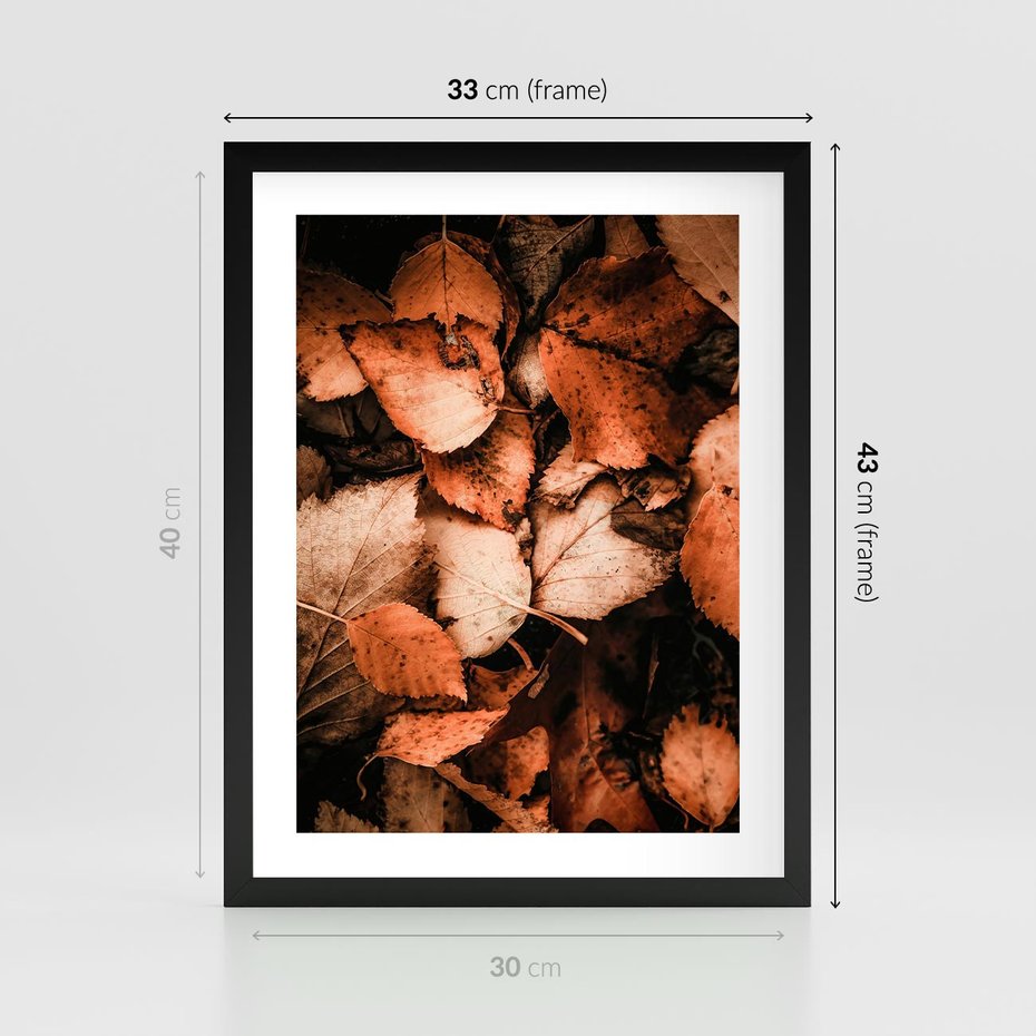Plakat w ramie 30x40 - Jesienna Paleta - liście, jesień - rama czarna