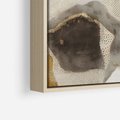 Obraz w ramie 70x100 - Nowoczesne Złoto i Szarość - plamy, złoto - rama drewno