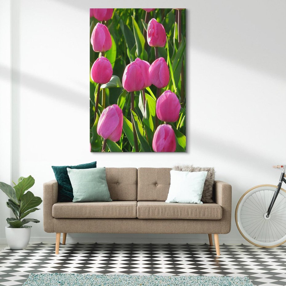 Obraz na płótnie 80x120 - Tulipanowa harmonia - tulipany, kwiaty