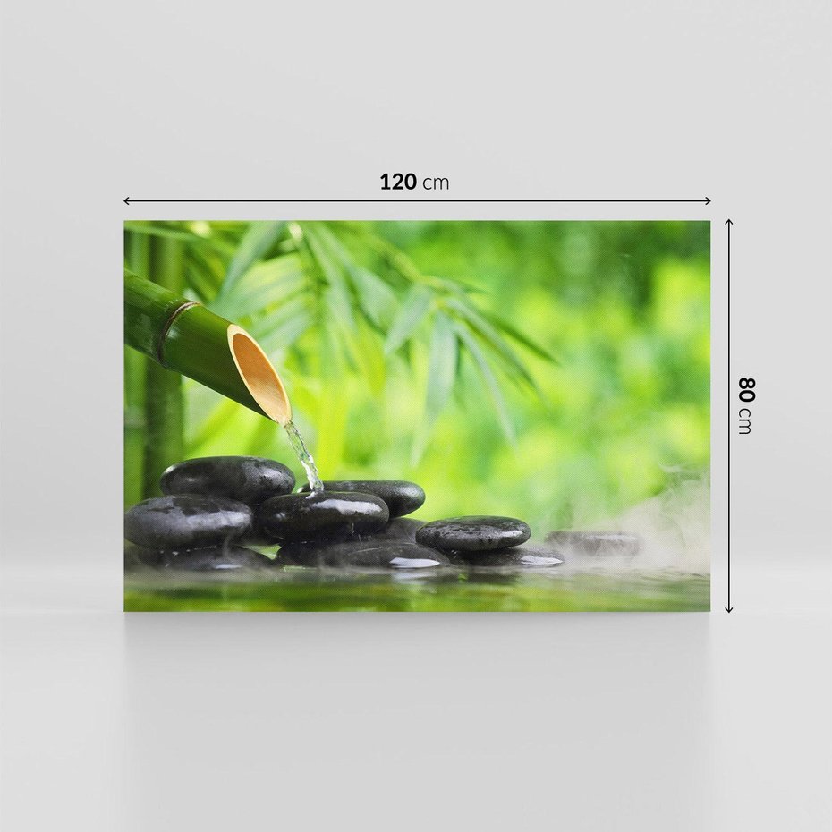 Obraz na płótnie 120x80 - Spokój w bambusowym SPA - bambus, SPA