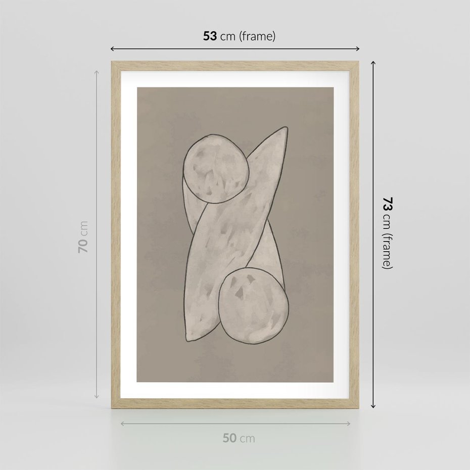 Plakat w ramie 50x70 - Zaklęte Anomalie - nowoczesna geometryczna sztuka, loftowe wnętrze - rama drewno