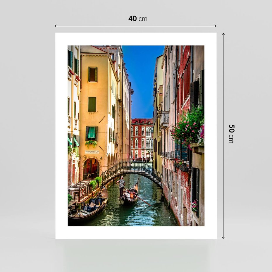 Plakat bez ramy 40x50 - Romantyczna Gondola - Wenecja, gondola
