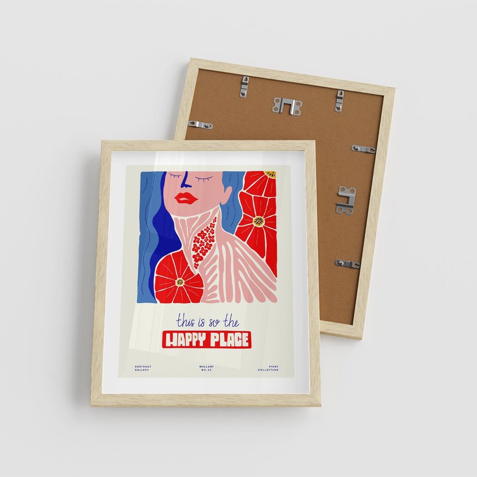 Plakat w ramie 40x50 - Abstrakcyjna Afirmacja - sztuka nowoczesna, abstrakcyjny styl - rama drewno