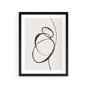 Plakat w ramie 40x50 - Modernistyczne Refleksje - abstrakcyjne szkicowane linie, minimalizm - rama czarna