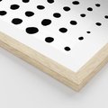 Plakat w ramie 40x50 - Migocące Anomalie - abstrakcyjna kompozycja z czarnych kropek, minimalistyczny czarno bialy plakat - rama drewno