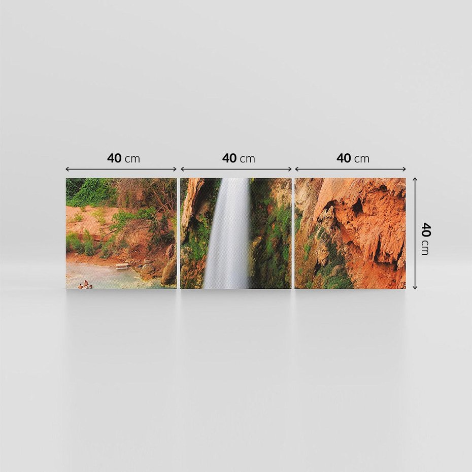 Obraz na płótnie 120x40 - Wodospad wśród majestatycznych gór - wodospad, górski