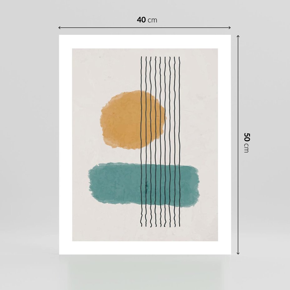 Plakat bez ramy 40x50 - Wibracje Barw - abstrakcyjne akwarelowe plamy, nieregularne kreski