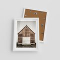 Plakat w ramie 30x40 - Rustykalny Drewniany Domek - domek, drewniany dom - rama biała
