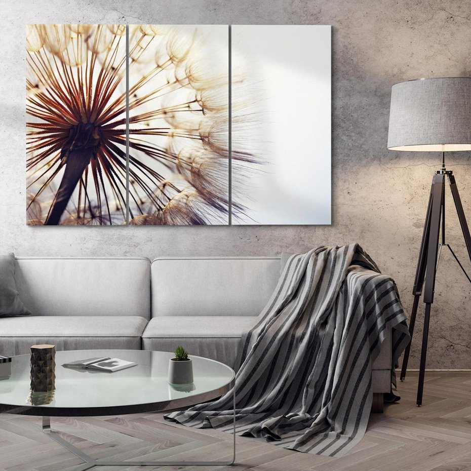 Obraz na płótnie 120x80 - Makro piękno dmuchawca - makro, dmuchawiec
