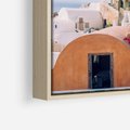 Obraz w ramie 50x50 - Błękit Morza i Białe Domki - Santorini, wyspa - rama drewno
