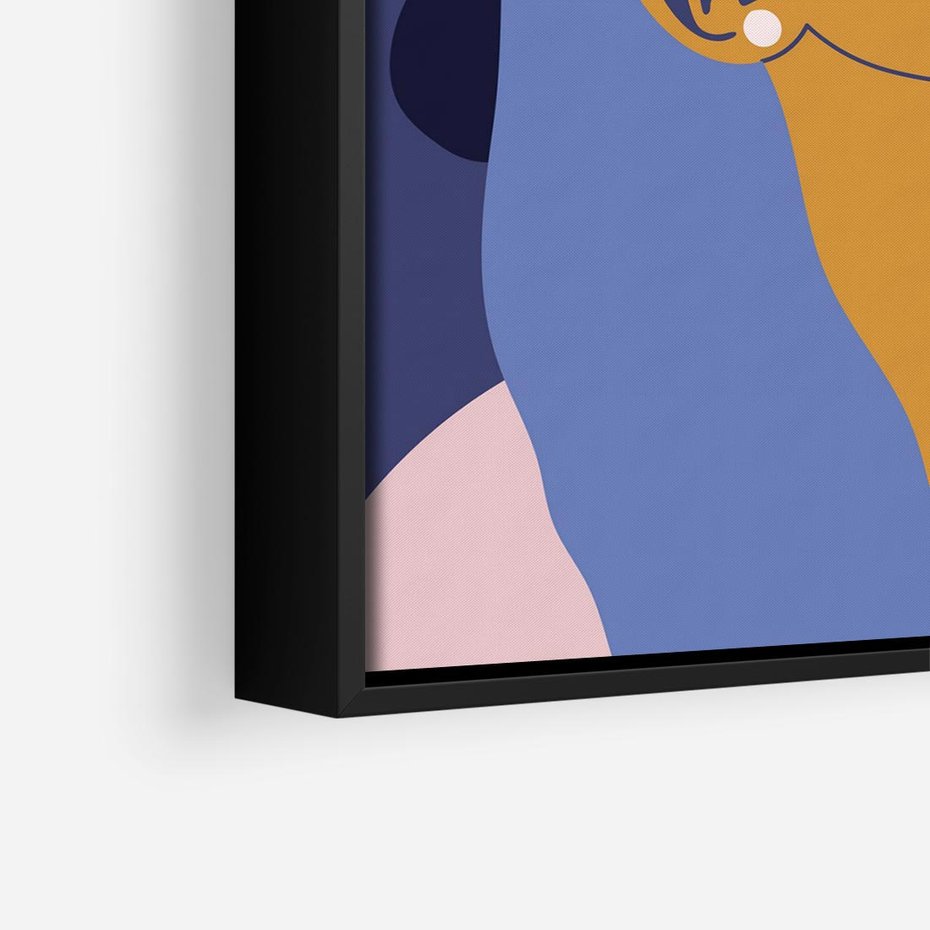 Obraz w ramie 50x50 - Odbicie Kobiety - nowoczesny plakat, styl retro - rama czarna