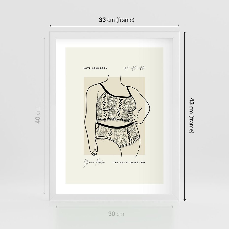 Plakat w ramie 30x40 - Spojrzenia Wewnętrznych Widoków - nowoczesna sztuka kobieca, plakat - rama biała