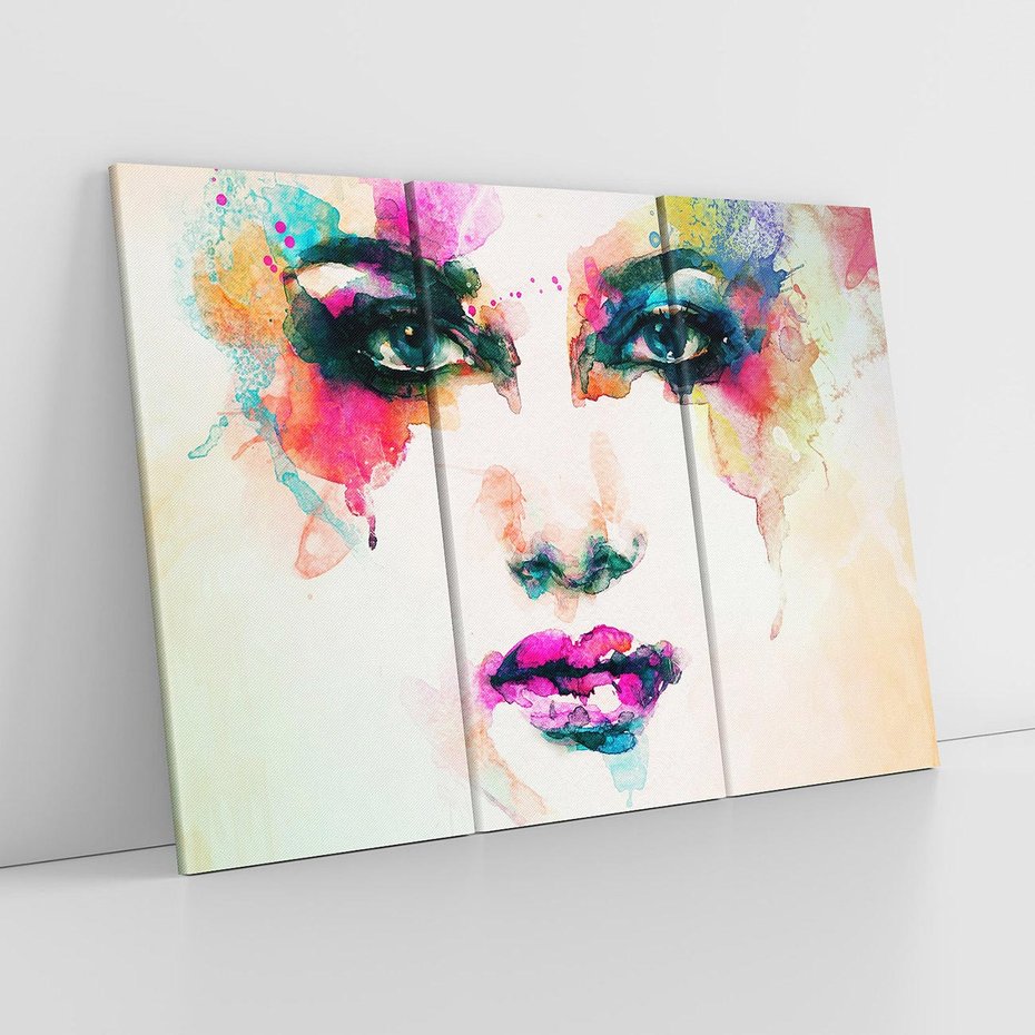 Obraz na płótnie 120x80 - Eteryczna Głębia Dusz - portret twarz kobiety, wyraziste oczy