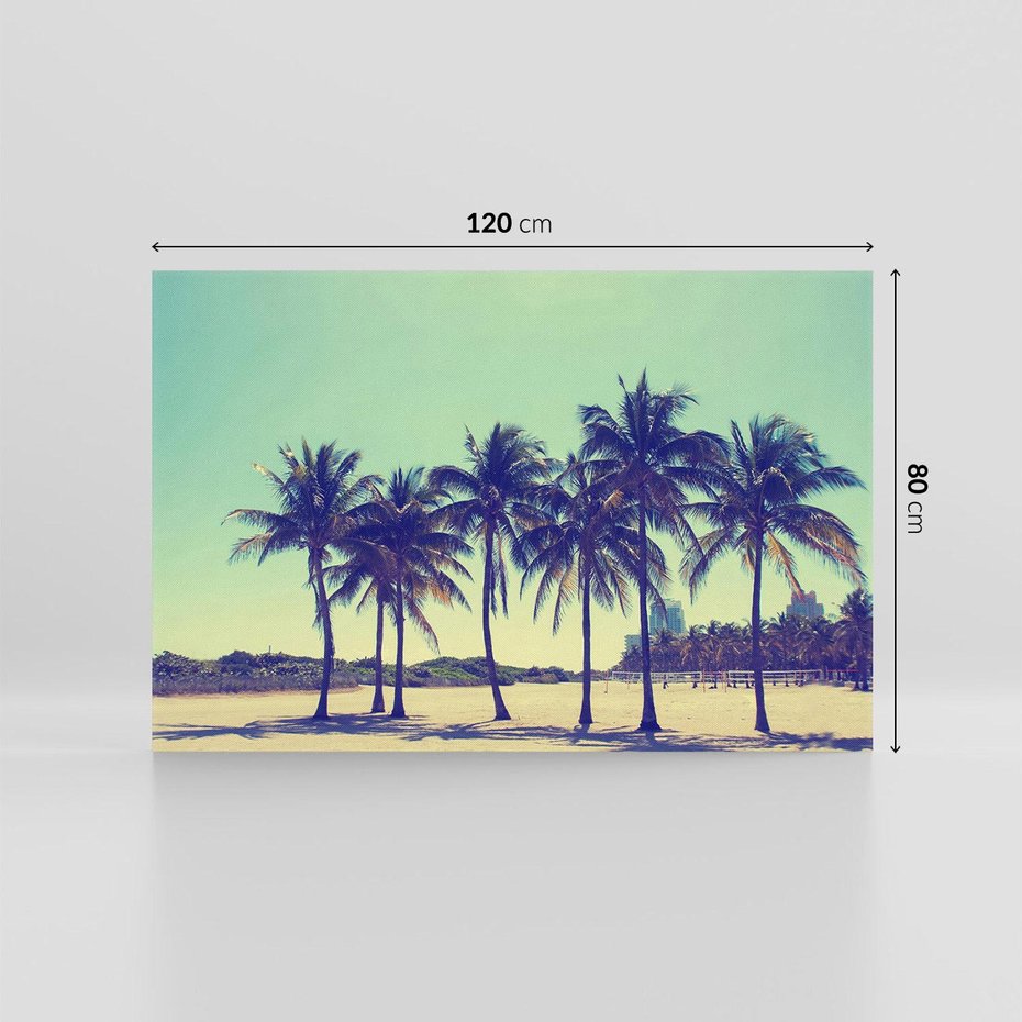 Obraz na płótnie 120x80 - Idylliczna Plaża z Palmami - palmy, plaża