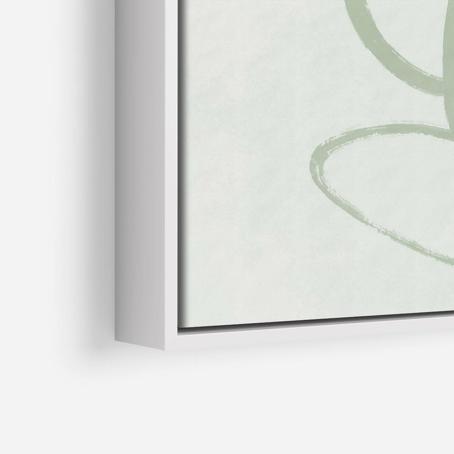 Obraz w ramie 80x80 - Zieleń Wewnętrznej Harmonii - zielona abstrakcja, zgaszona zieleń - rama biała