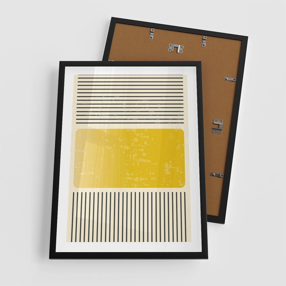 Plakat w ramie 50x70 - Geometryczna Harmonia - geometria, nowoczesny plakat - rama czarna