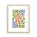 Plakat w ramie 40x50 - Splątane Granice - kwiaty, sztuka nowoczesna - rama drewno