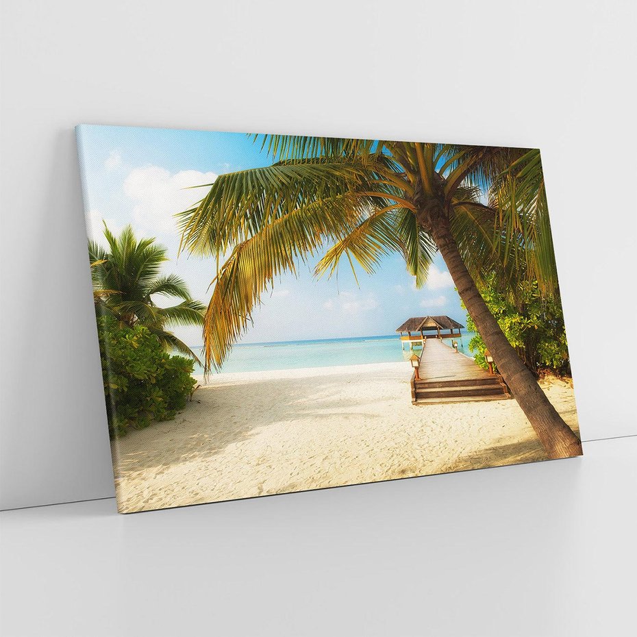 Obraz na płótnie 120x80 - Rajski relaks na Malediwach - Malediwy, plaża