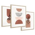 Zestaw obrazy w ramie 50x70 galeria - Roślinne, nowoczesne, geometryczne - rama drewno