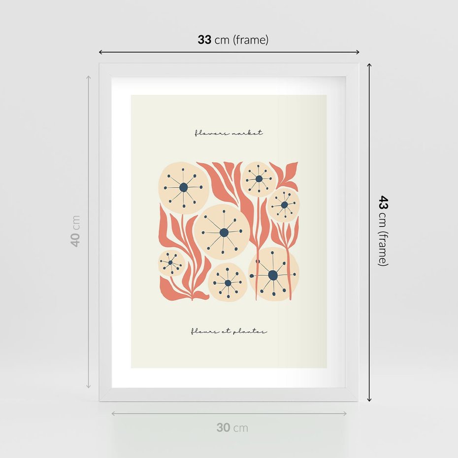 Plakat w ramie 30x40 - Dmuchawce w Abstrakcji - dmuchawce, abstrakcja - rama biała