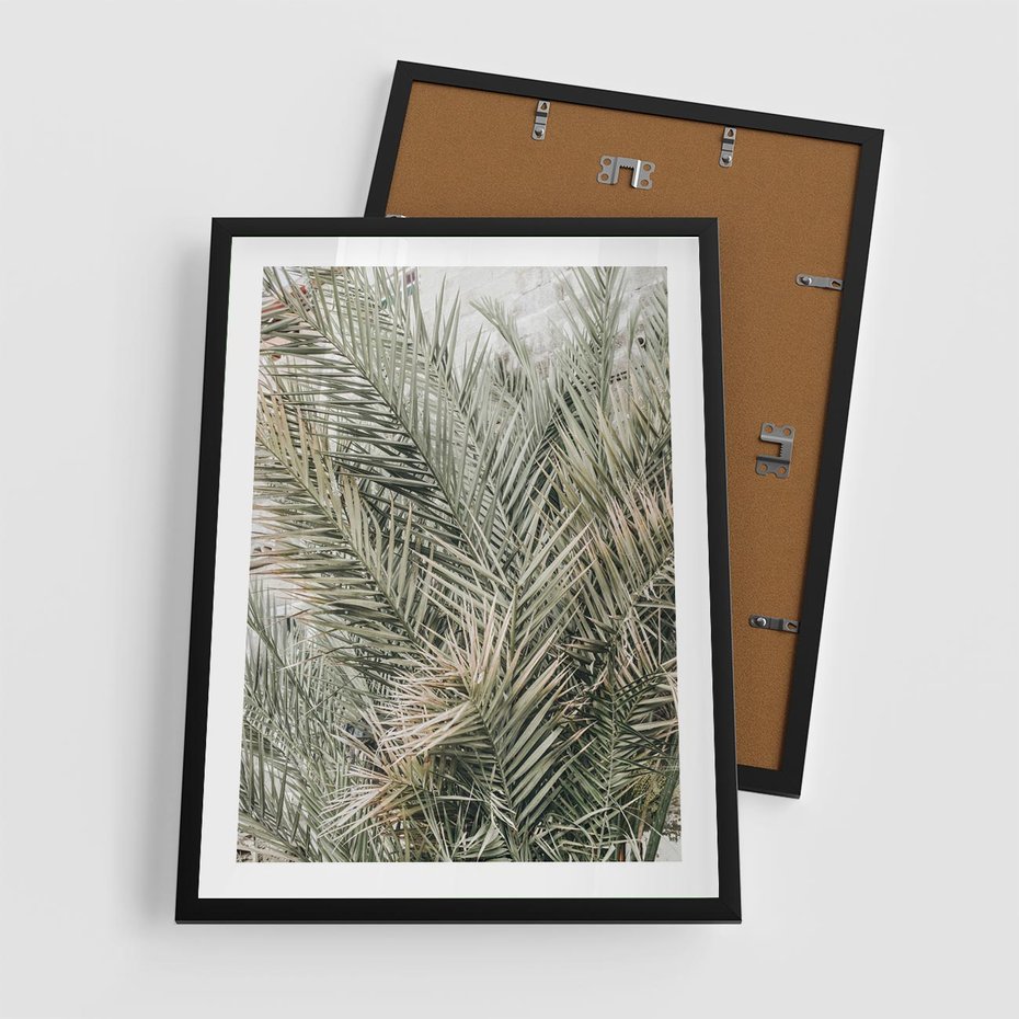 Plakat w ramie 50x70 - Egzotyczny Świat Palm - palmy, liście palmy - rama czarna