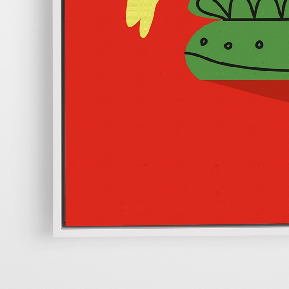 Obraz w ramie 80x120 - Abstrakcyjne Przenikanie - abstrakcyjne kwiaty, czerwone tło - rama biała