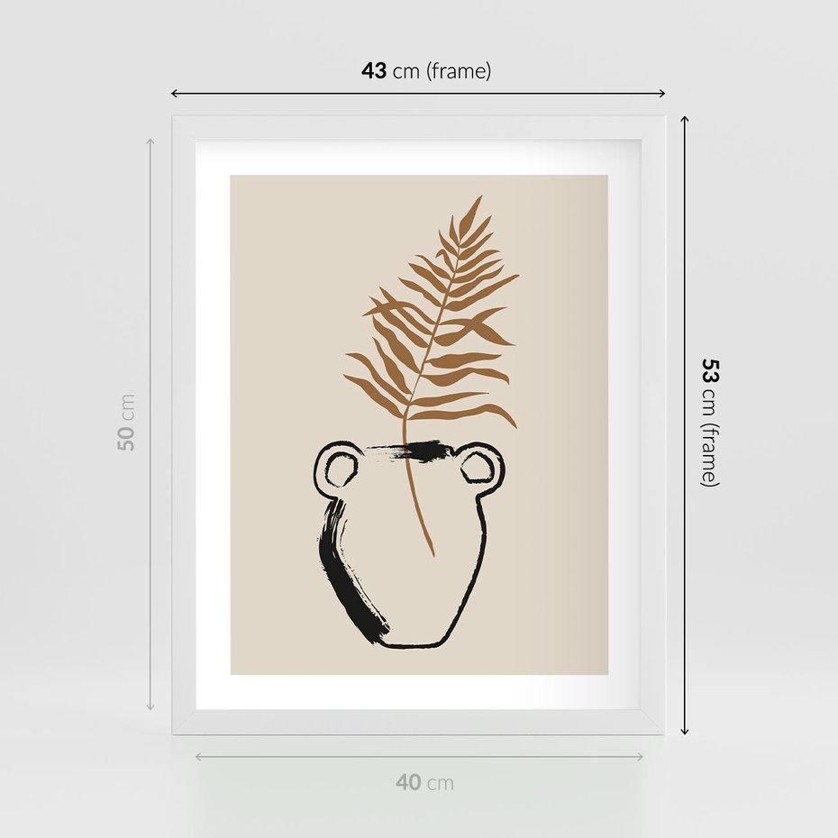 Plakat w ramie 40x50 - Wewnętrzne Opowieści - boho, nowoczesna sztuka - rama biała