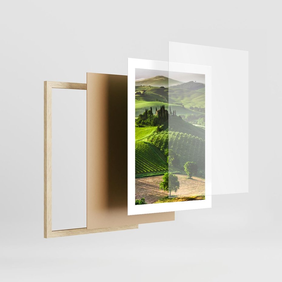 Plakat w ramie 30x40 - Prowansja: malownicze winnice w kraju Włoch - Prowansja, Włochy - rama drewno