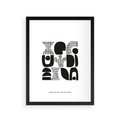 Plakat w ramie 30x40 - Taniec Dziwacznych Kresek - minimalistyczny plakat, czarno biały - rama czarna