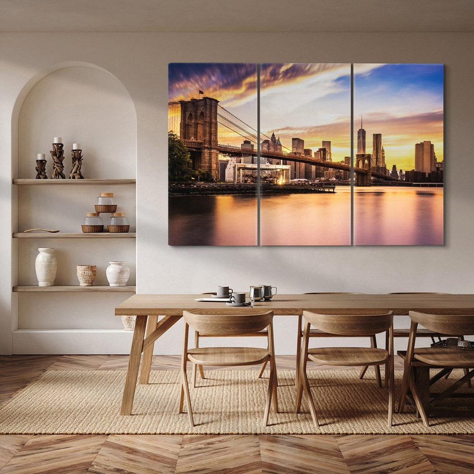 Obraz na płótnie 120x80 - Manhattan Nights: Most w Nowym Jorku - most, Nowy Jork