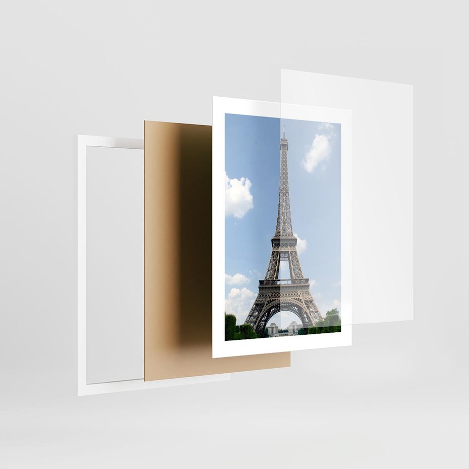 Plakat w ramie 30x40 - Paryż z wieżą Eiffla - Eiffla, Paryż - rama biała