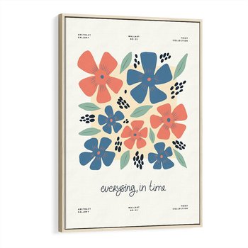 Obraz w ramie 80x120 - Kształtując Marzenia - kwiaty, nowoczesna abstrakcja - rama drewno