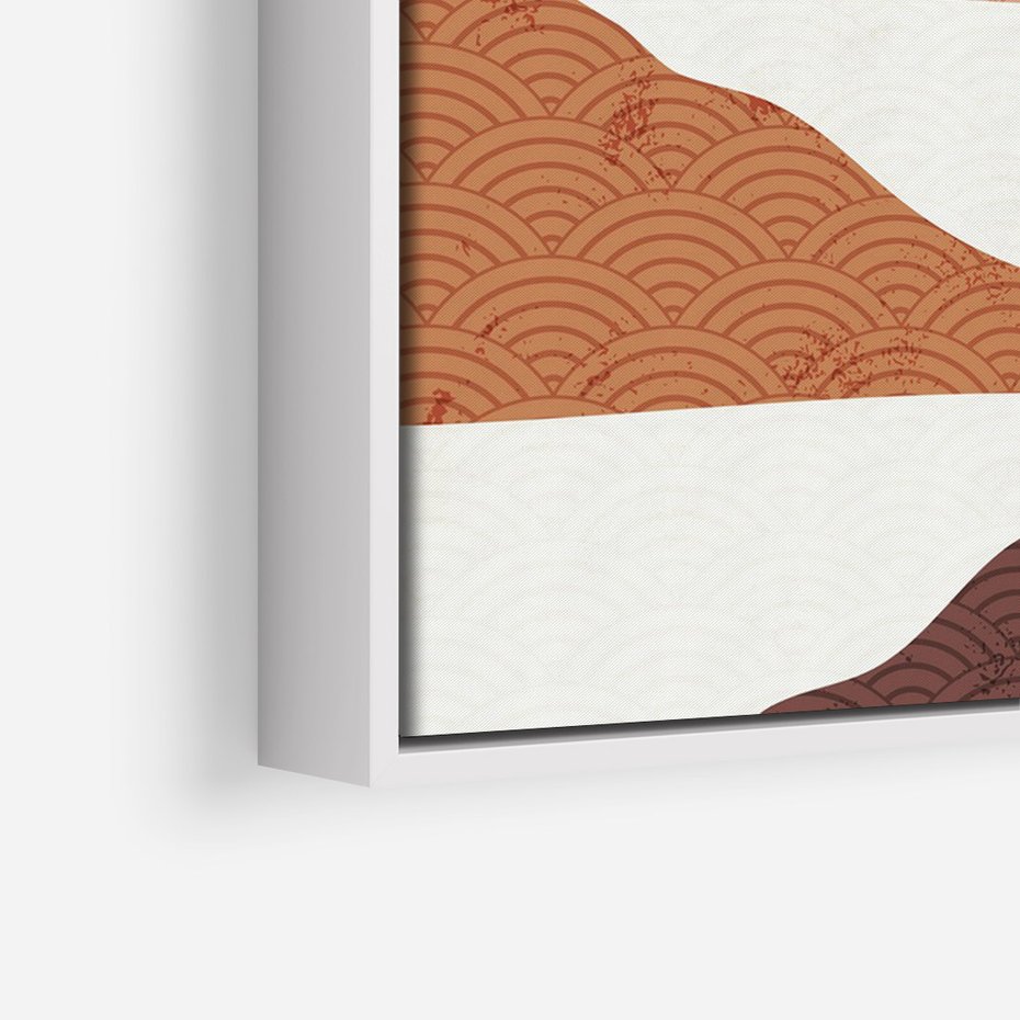 Obraz w ramie 50x70 - Księżycowa Refleksja - nowoczesna sztuka, góry - rama biała