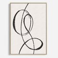 Obraz w ramie 70x100 - Zaklęte Linie - abstrakcyjne szkicowane linie, minimalizm - rama drewno