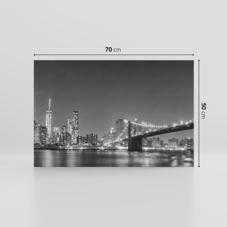 Obraz na płótnie 70x50 - Most w nocnym blasku - Nowy Jork, most