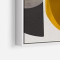 Obraz w ramie 80x80 - Tajemnice sztuki odkryte - geometryczne półkola, kształty - rama biała
