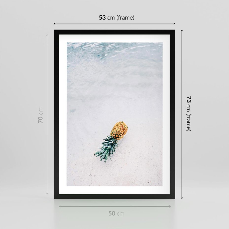 Plakat w ramie 50x70 - Smak Tropików - morze, plaża - rama czarna