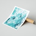 Plakat bez ramy 30x40 - Wzburzony Ocean: Widok Z Góry - wzburzony ocean, błękitna woda
