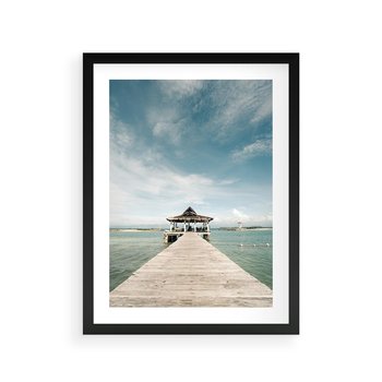 Plakat w ramie 30x40 - Magia Morza i Piękno Plaży - Hawaje, morze - rama czarna