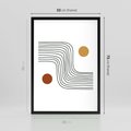 Plakat w ramie 50x70 - Kontury Harmonii - nieregularne linie, koła - rama czarna