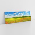 Obraz na płótnie 120x40 - Malownicze maki na łące - maki, łąka