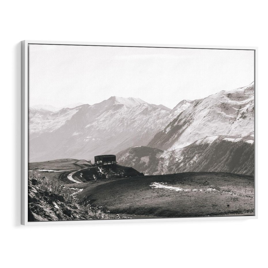 Obraz w ramie 100x70 - Wzgórza w Bieli - górski krajobraz, punkt widokowy - rama biała