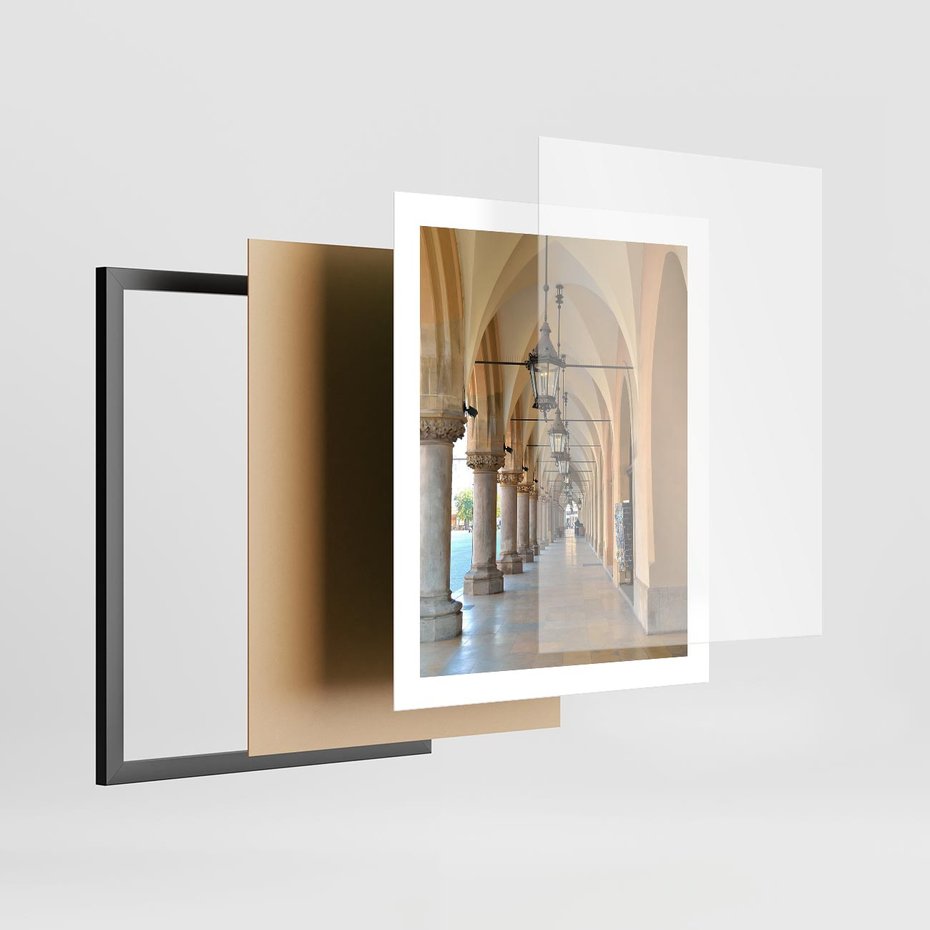 Plakat w ramie 40x50 - Uliczka w perspektywie czasu - uliczka, perspektywa - rama czarna