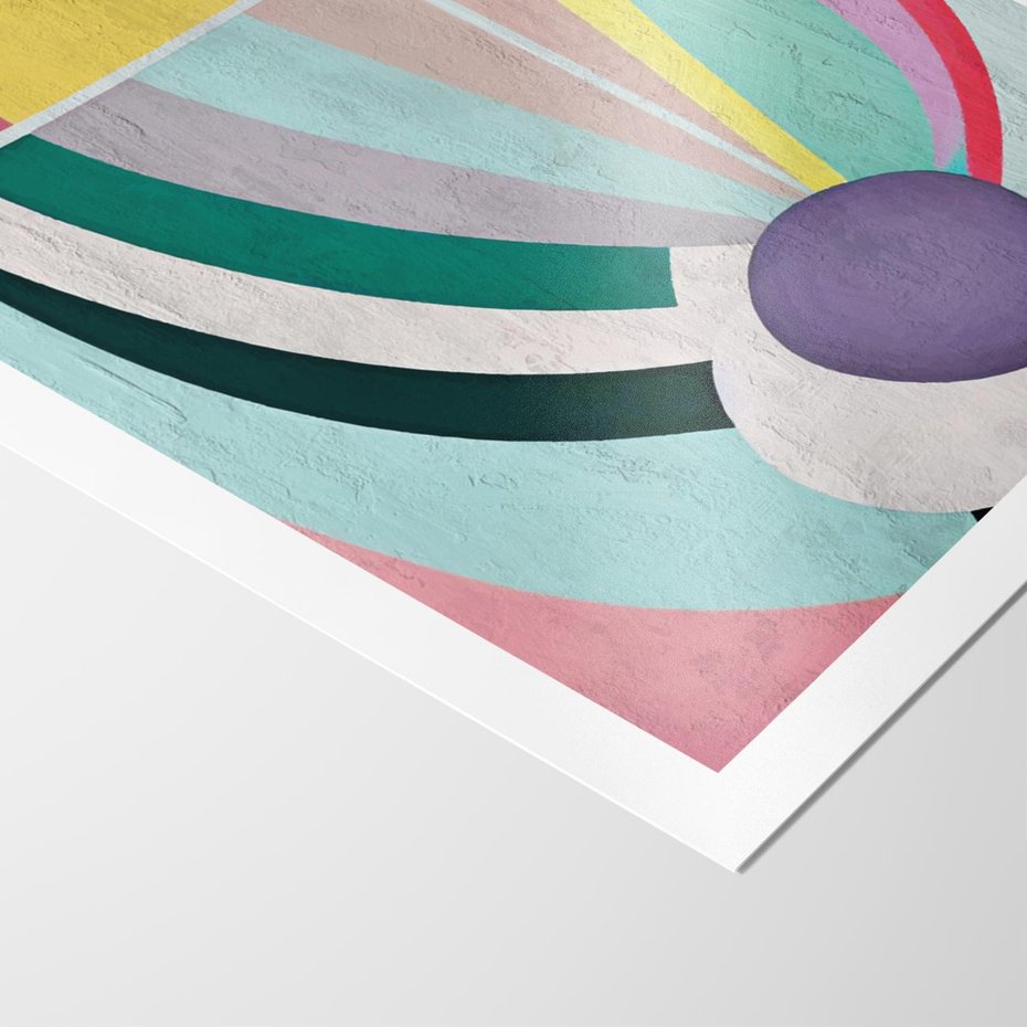 Plakat bez ramy 40x50 - Podróżne Echa Przestrzeni - abstrakcyjne dziwne kształty, olejny obraz