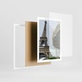 Plakat w ramie 50x70 - Delikatność kolorów - wieża, Eiffla - rama biała
