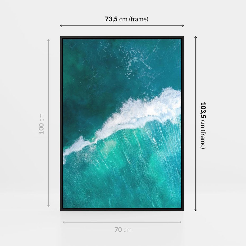 Obraz w ramie 70x100 - Siła i Spokój - morze, ocean - rama czarna