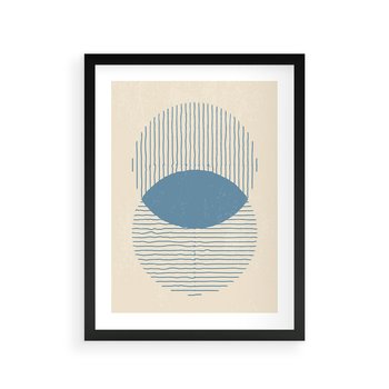 Plakat w ramie 50x70 - Wnętrza Refleksji - geometryczne kształty, koła - rama czarna